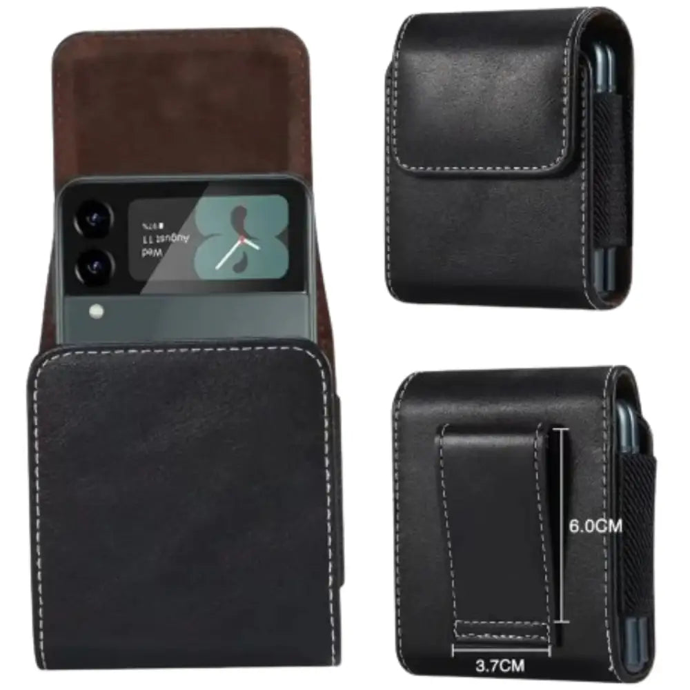 Premium Leather Belt Clip Case (Black) Habicare