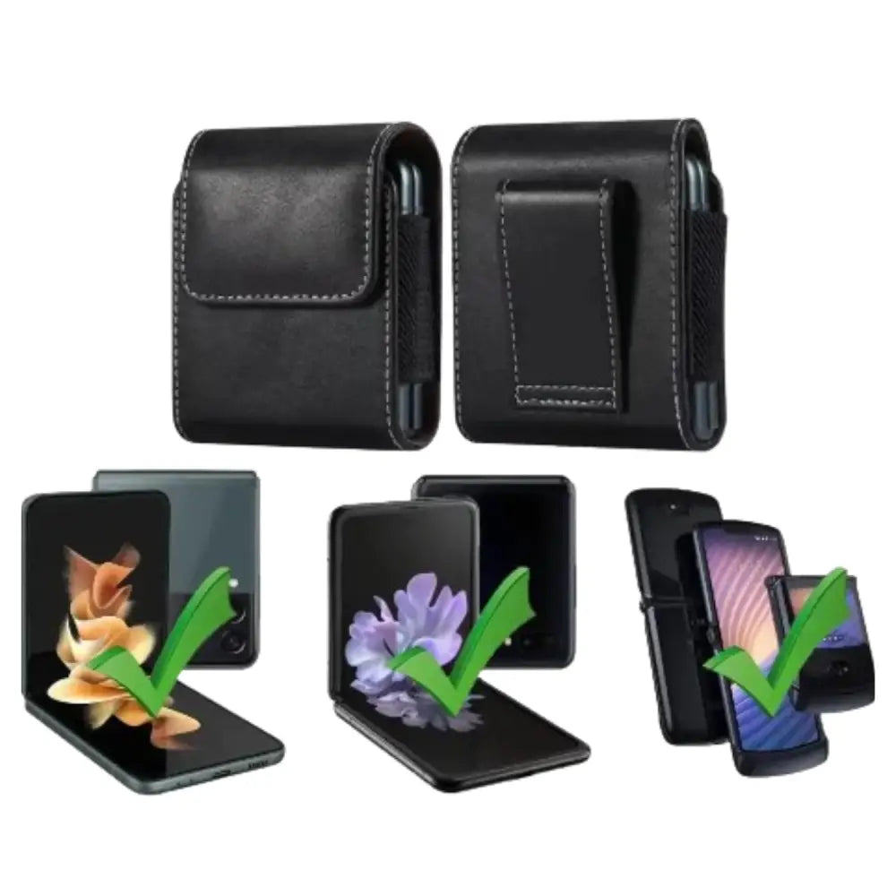 Premium Leather Belt Clip Case (Black) Habicare