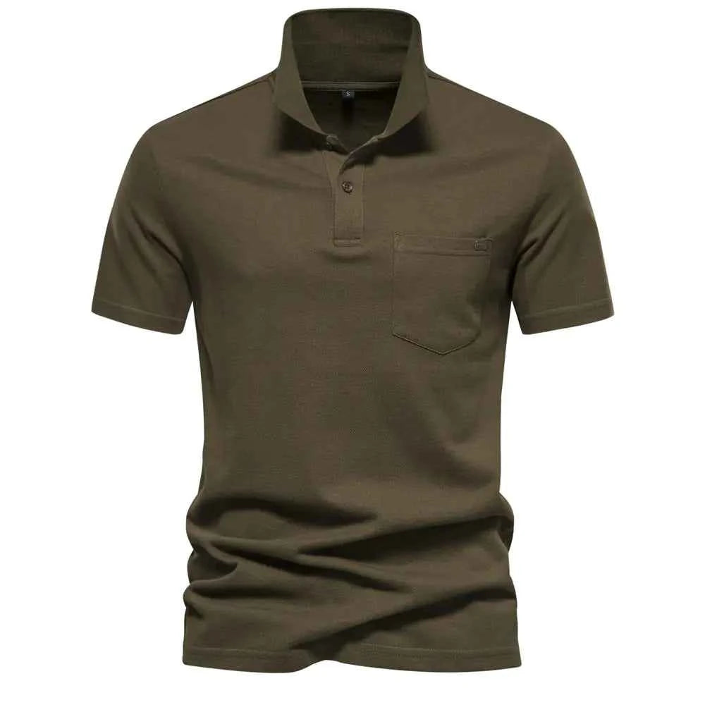 Men's 100% Cotton Polo Shirt - Classic Short Sleeve Polo with Pocket | Casual Summer Wear