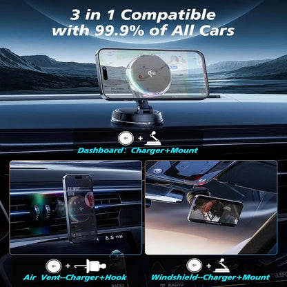Qi2 15W Mag-Safe Car Mount Charger Habicare