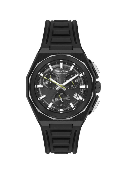 Quantum All Black Chronograph Date Display Watch PWG1078.651 Kiwi Watches
