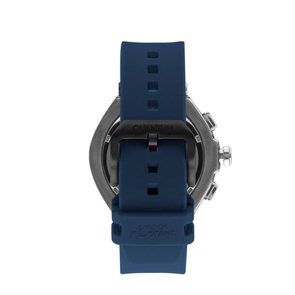 Quantum Hunter All Dark Blue & Gunmetal Chronograph Date Watch HNG1010.099 Kiwi Watches