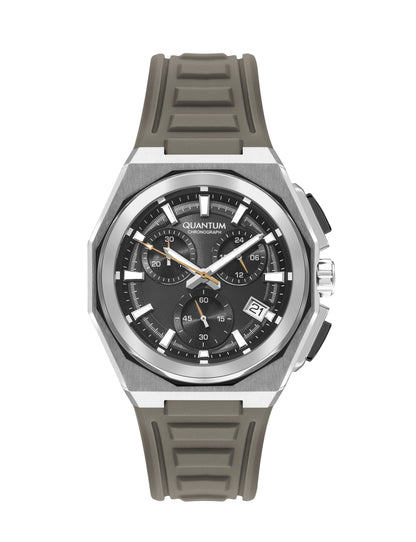 Quantum Multifunction Beige Strap Black Dial Silver Watch PWG1078.357 Kiwi Watches