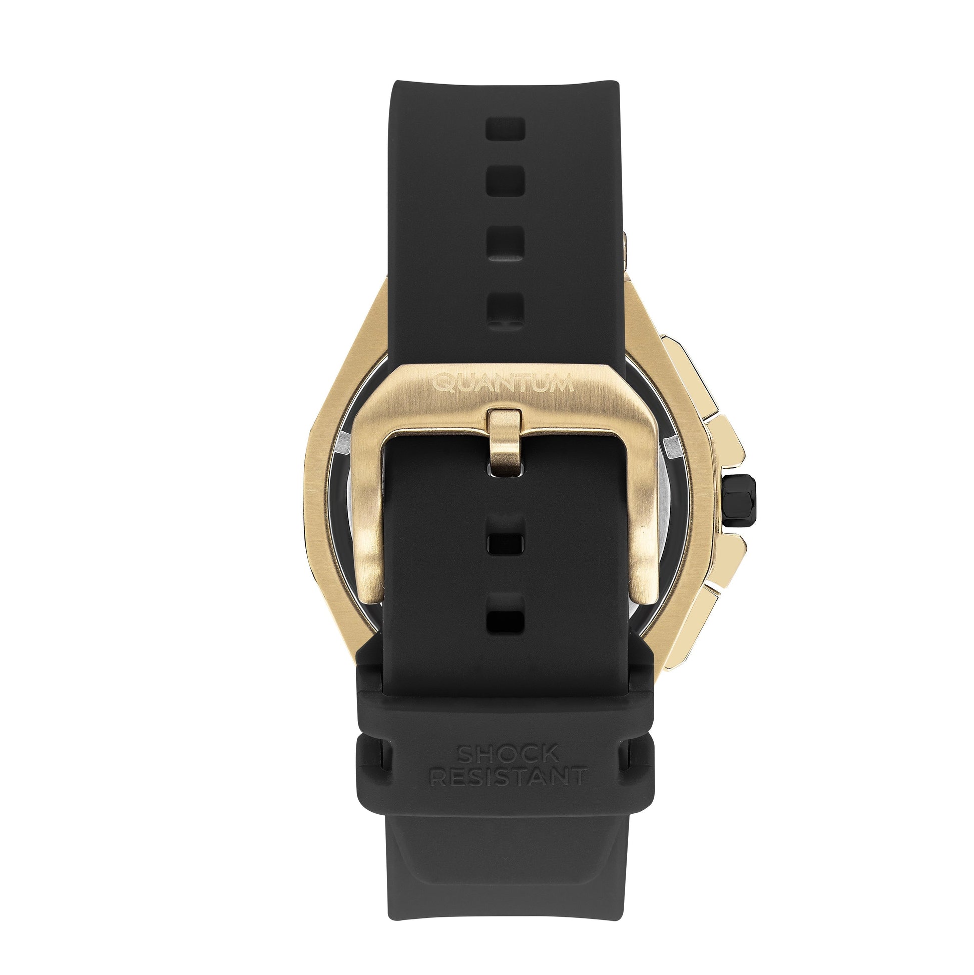 Quantum Chronograph Black Dial Gold Case Strap Watch PWG1005.151 Kiwi Watches
