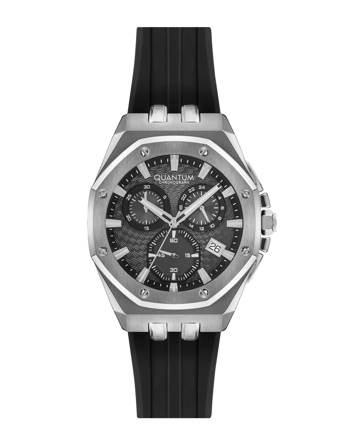Quantum Multifunction Black Strap Gun Dial Date Watch HNG949.351 Kiwi Watches