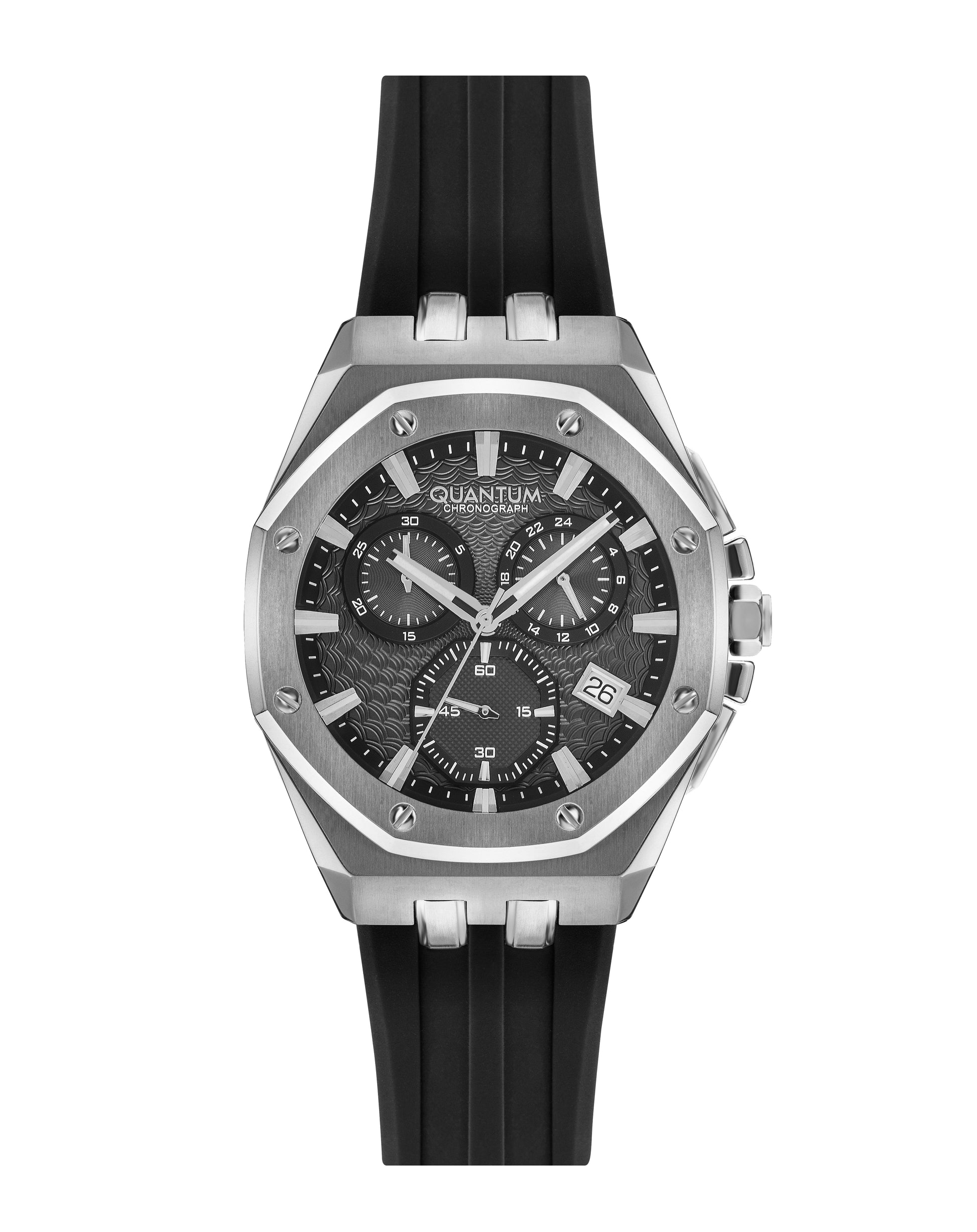 Quantum Multifunction Black Strap Gun Dial Date Watch HNG949.351 Kiwi Watches