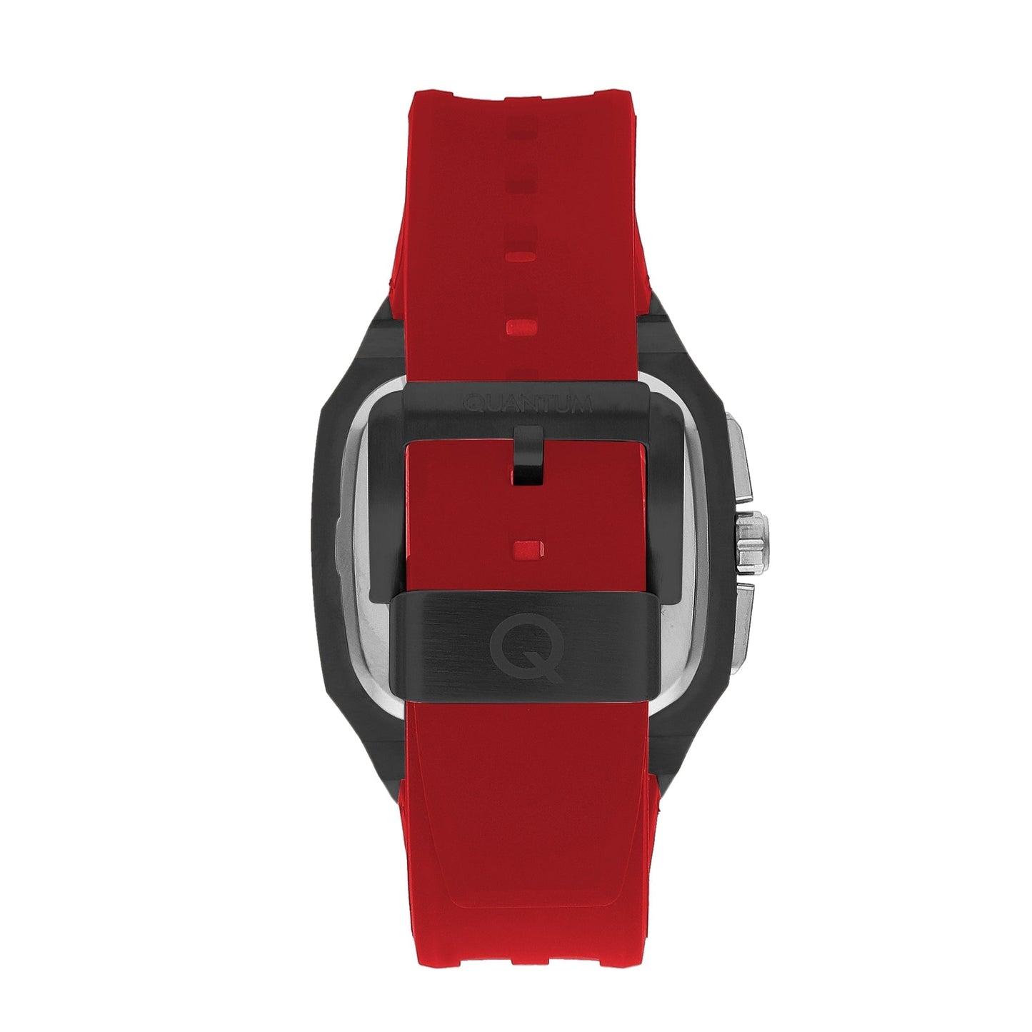 Quantum Chronograph Black Dial Red Strap Square Watch HNG1033.658 Kiwi Watches