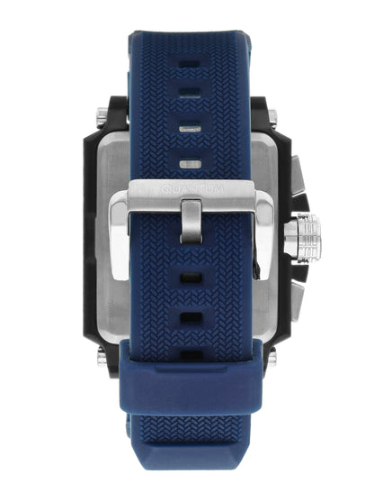 Quantum Multifunction Blue Dial Blue Strap Square Watch HNG969.090 Kiwi Watches