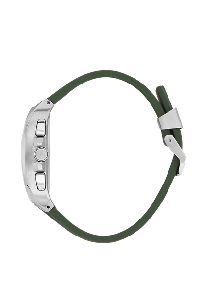 Quantum Chronograph All Green Silver Case Watch HNG997.375 Kiwi Watches