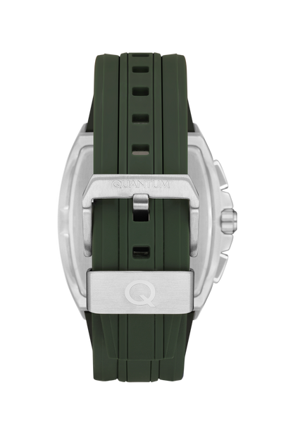 Quantum Chronograph All Green Silver Case Watch HNG997.375 Kiwi Watches