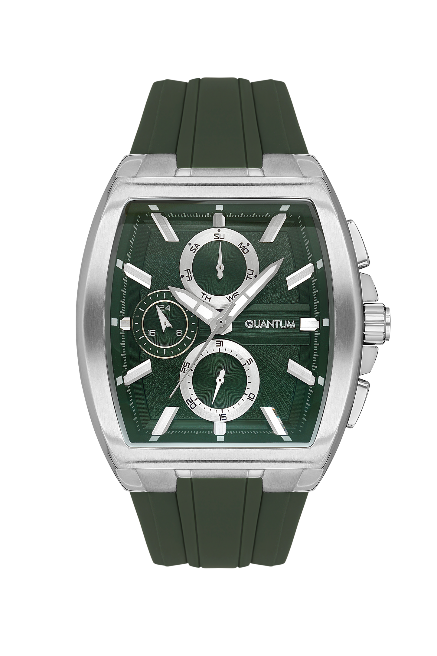Quantum Chronograph All Green Silver Case Watch HNG997.375 Kiwi Watches