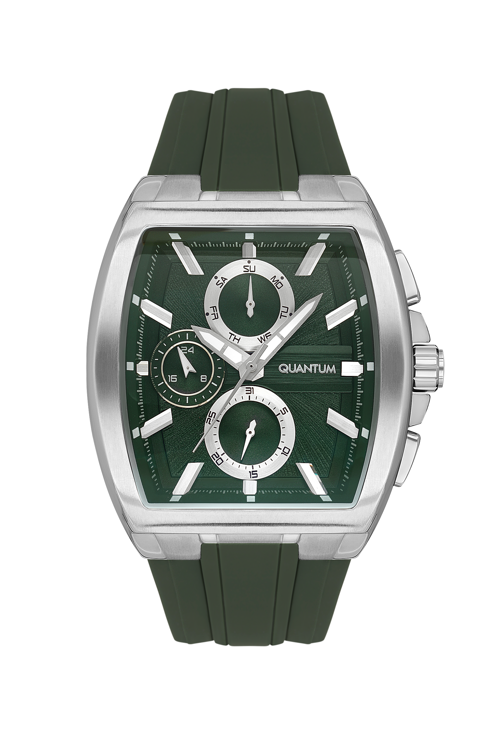 Quantum Chronograph All Green Silver Case Watch HNG997.375 Kiwi Watches