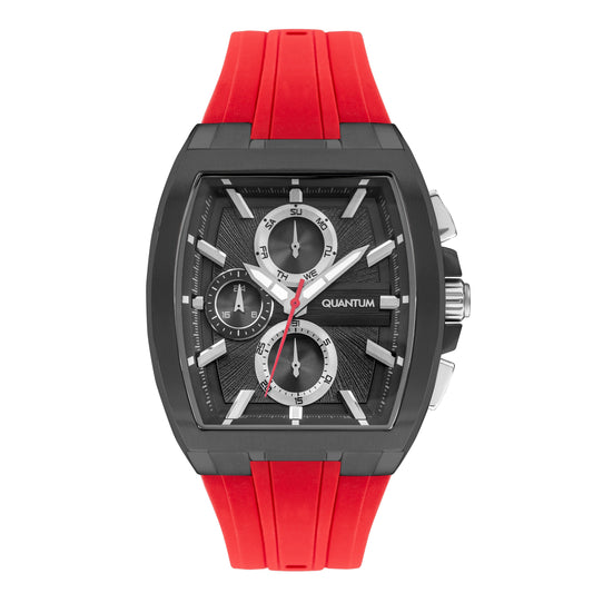 Quantum Mutli-Function Grey Dial Red Strap Watch HNG997.068 Kiwi Watches