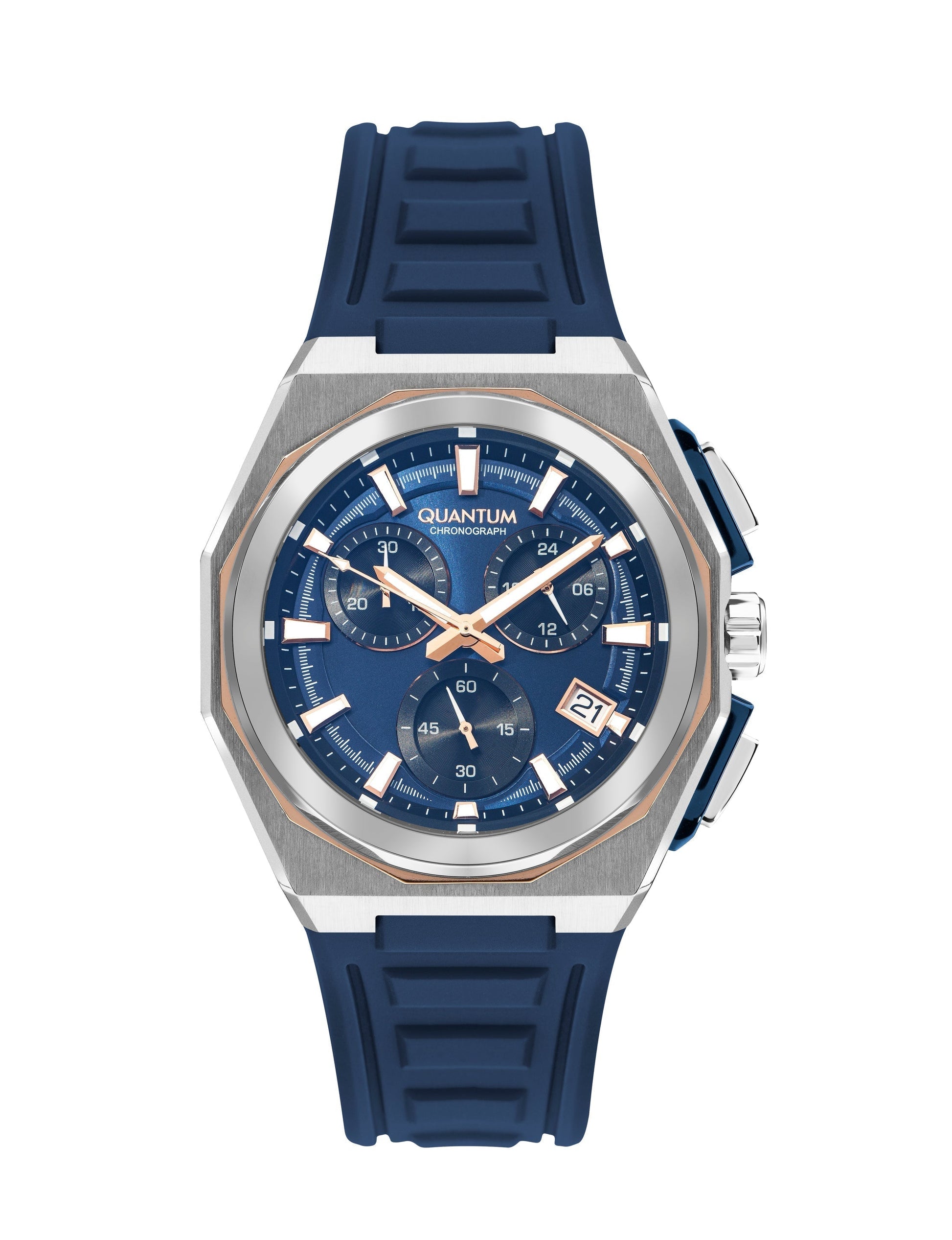Quantum Navy Multifunction Blue Strap Blue Dial Silver Watch PWG1078.399 Kiwi Watches