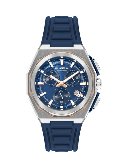 Quantum Navy Multifunction Blue Strap Blue Dial Silver Watch PWG1078.399 Kiwi Watches