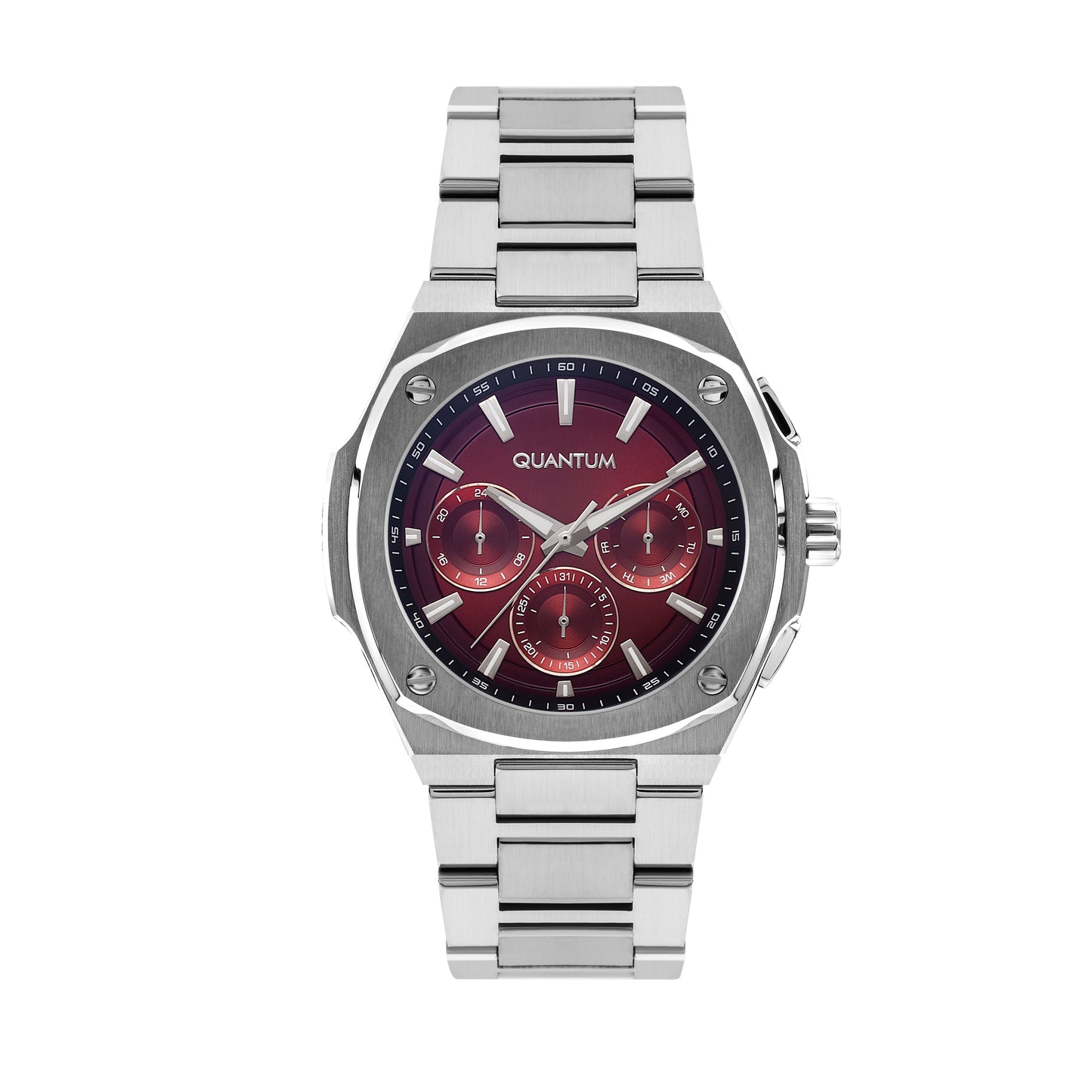 Quantum Multifunction Red Dial Silver Watch ADG1032.380 Kiwi Watches