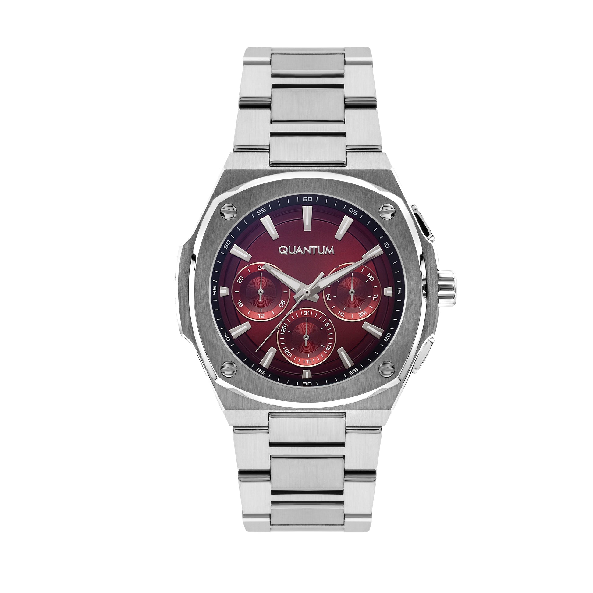 Quantum Multifunction Red Dial Silver Watch ADG1032.380 Kiwi Watches