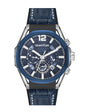 Quantum Powertech Blue Dial Blue Leather Chronograph Silver Case Watch PWG970.699 Kiwi Watches