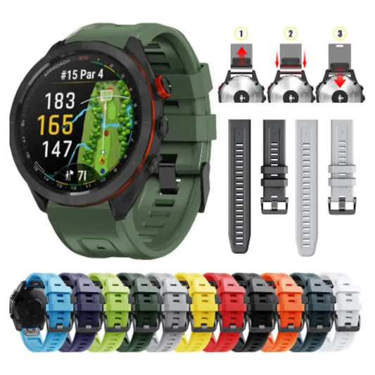 QuickFit Silicone Strap for a Range of Garmin Watches (22mm) (See list of models in the description) Habicare
