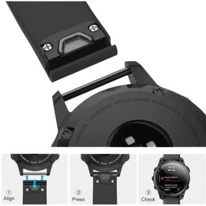QuickFit Silicone Strap for a Range of Garmin Watches (22mm) (See list of models in the description) Habicare