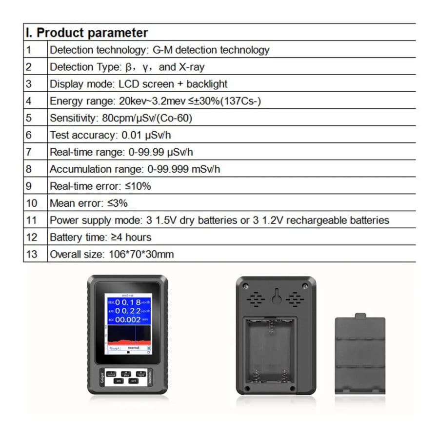 Radiation Detector Geiger Counter - Real-time Mean Cumulative - XR1 9eight5