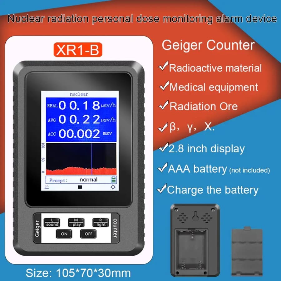 Radiation Detector Geiger Counter - Real-time Mean Cumulative - XR1 9eight5