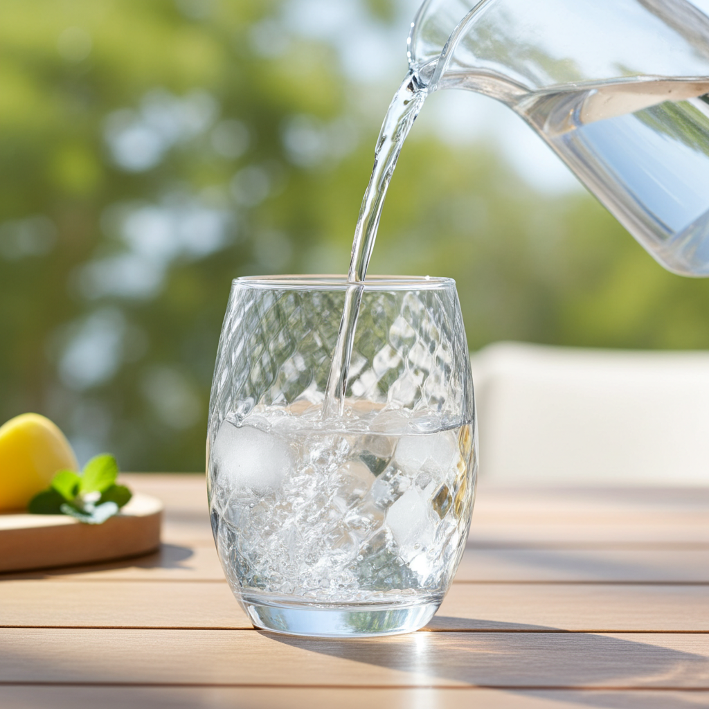 Clear Diagonal Textured Glass Tumbler 420ml Nest & Stem Homewares