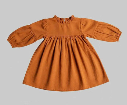 Balloon Sleeve Dress - Mustard
