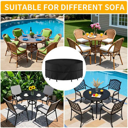 Round Waterproof Patio Furniture Cover – Anti-UV, Windproof (different sizes available) Habicare