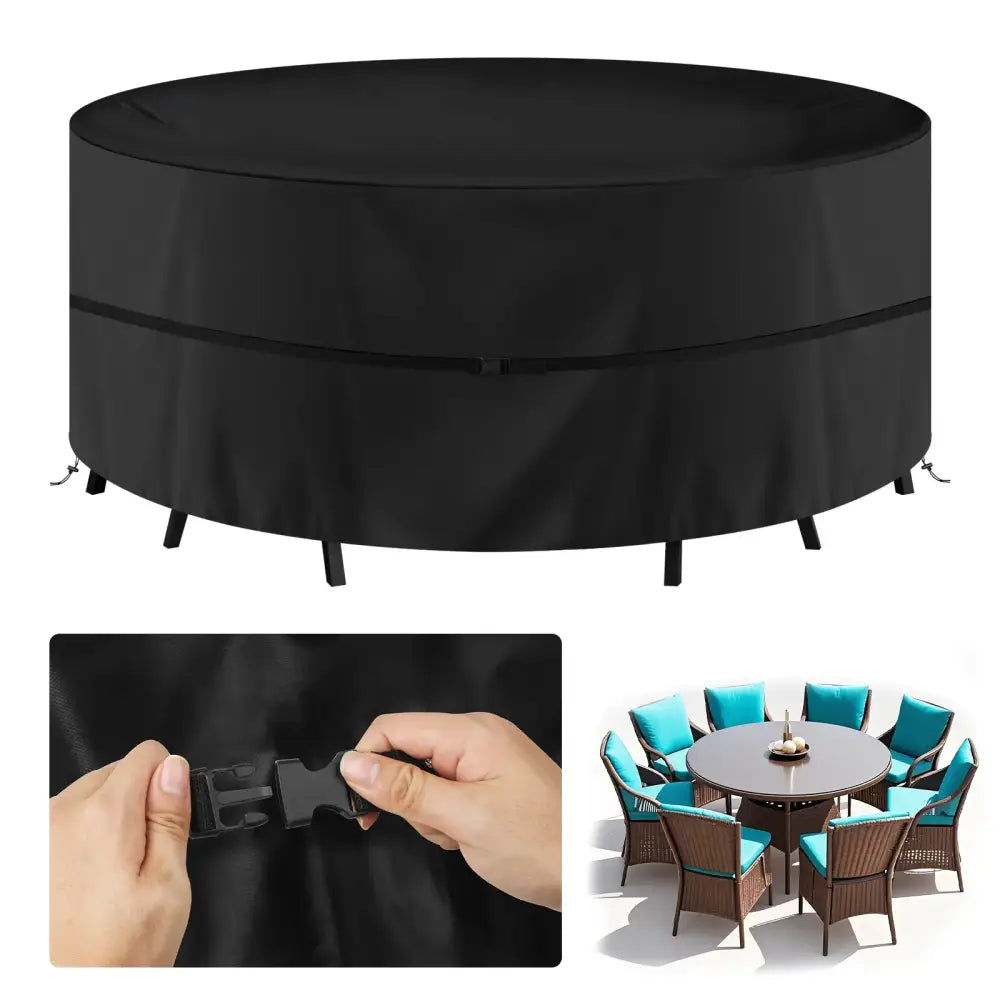 Round Waterproof Patio Furniture Cover – Anti-UV, Windproof (different sizes available) Habicare