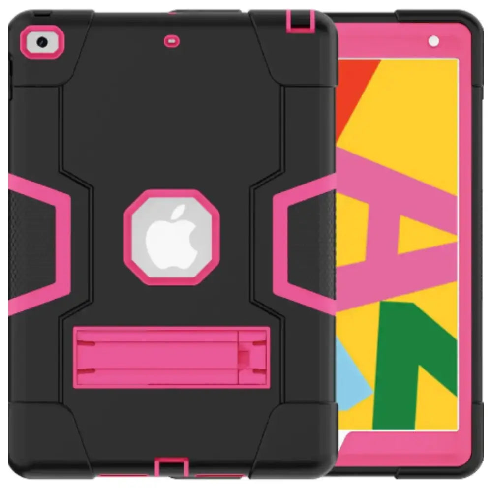 Rugged Case for iPad Series (Black & Rose Red) Habicare
