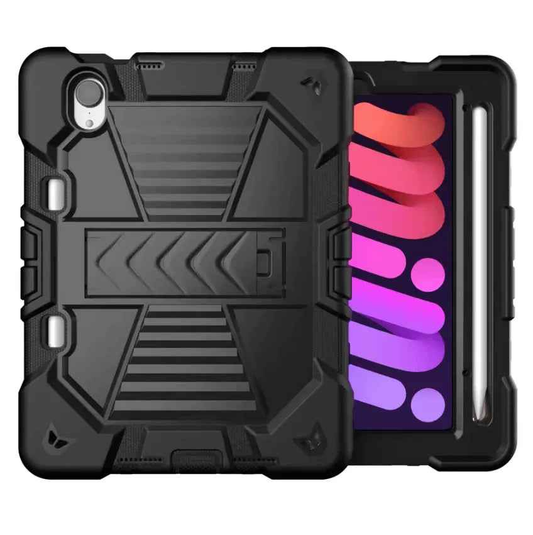 iPad Mini 6 / Mini 7 Rugged Case – Shockproof Cover, Stand & Pencil Holder
