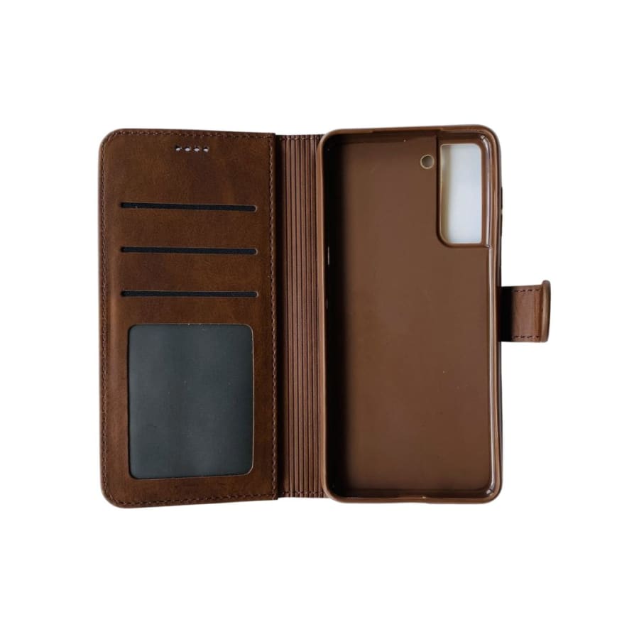Synthetic Leather Flip Case Case for Samsung Galaxy S21 (Brown) 9eight5