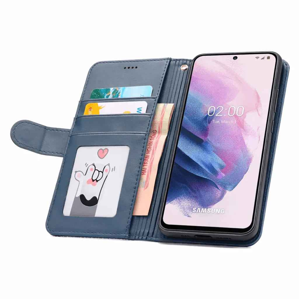 Samsung Galaxy S21 Ultra Flip Wallet Case Cowhide Dot Pattern