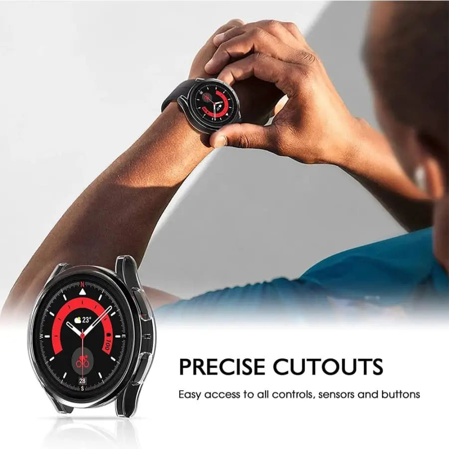 Protective Case for Samsung Galaxy Watch 5 Pro (45mm) (Clear) Habicare