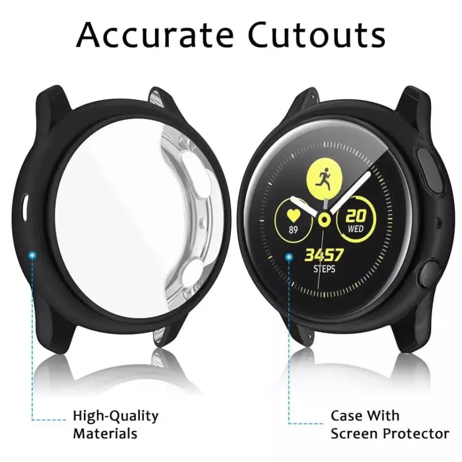 Protective Case for Samsung Galaxy Watch Active 2 (44mm) (Black) Habicare