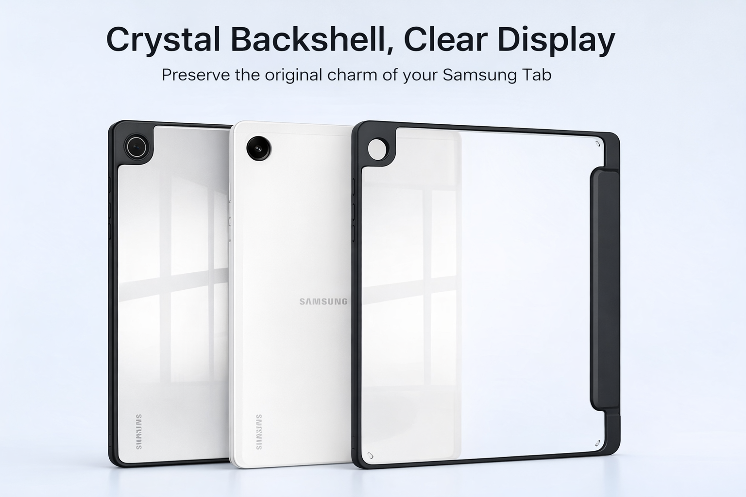 Samsung Galaxy Tab A9+ Clear Back Acrylic Case – Transparent Slim Shockproof Cover techplus