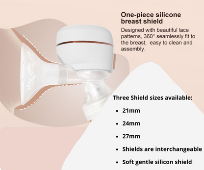 Silicone Breast Pump Shield - 3 Sizes (21mm, 24mm, 27mm)