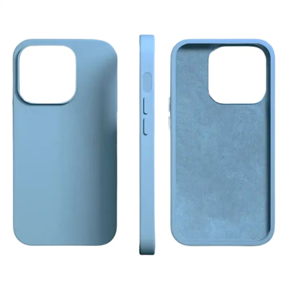 Silicone iPhone Case (iPhone 6 to iPhone 15 Series) - Available in light blue, red & black Habicare
