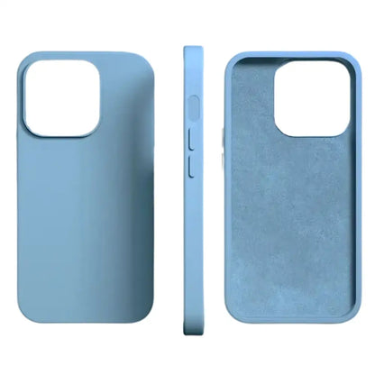 Silicone iPhone Case (iPhone 6 to iPhone 15 Series) - Available in light blue, red & black Habicare