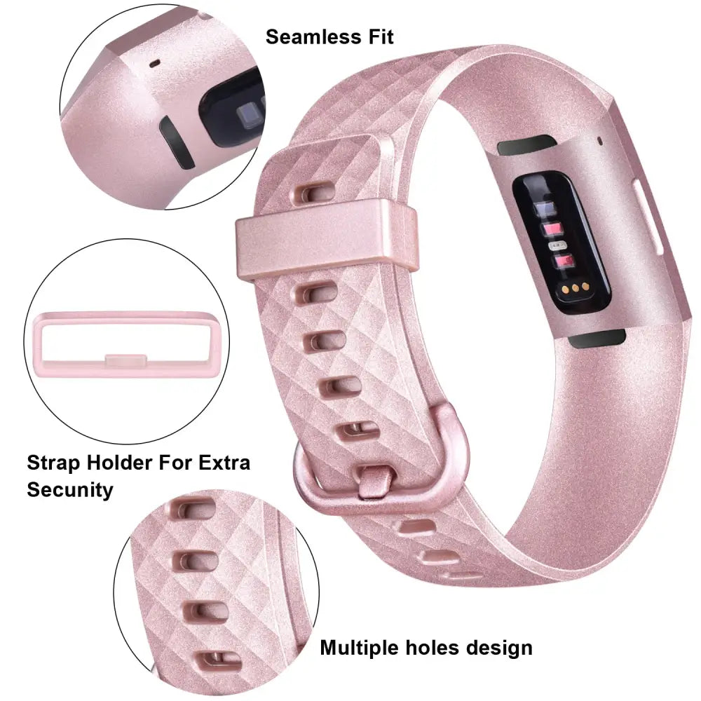 Silicone Replacement Band for Fitbit Charge 3/3SE/4 (available in 2 sizes & 14 colours) Habicare
