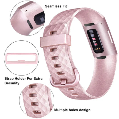 Silicone Replacement Band for Fitbit Charge 3/3SE/4 (available in 2 sizes & 14 colours) Habicare