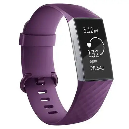 Silicone Replacement Band for Fitbit Charge 3/3SE/4 (available in 2 sizes & 14 colours) Habicare