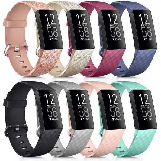 Silicone Replacement Band for Fitbit Charge 3/3SE/4 (available in 2 sizes & 14 colours) Habicare