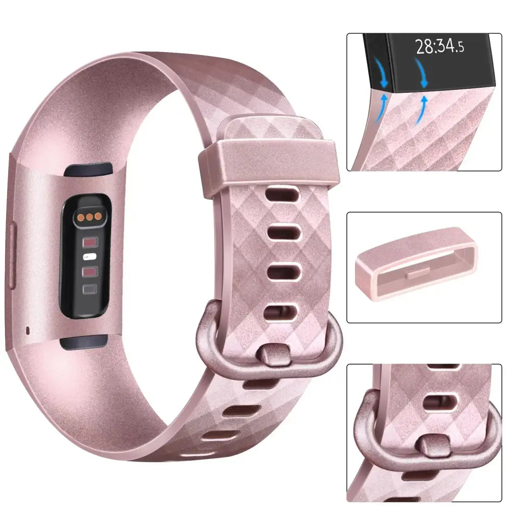 Silicone Replacement Band for Fitbit Charge 3/3SE/4 (available in 2 sizes & 14 colours) Habicare