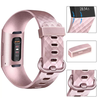 Silicone Replacement Band for Fitbit Charge 3/3SE/4 (available in 2 sizes & 14 colours) Habicare