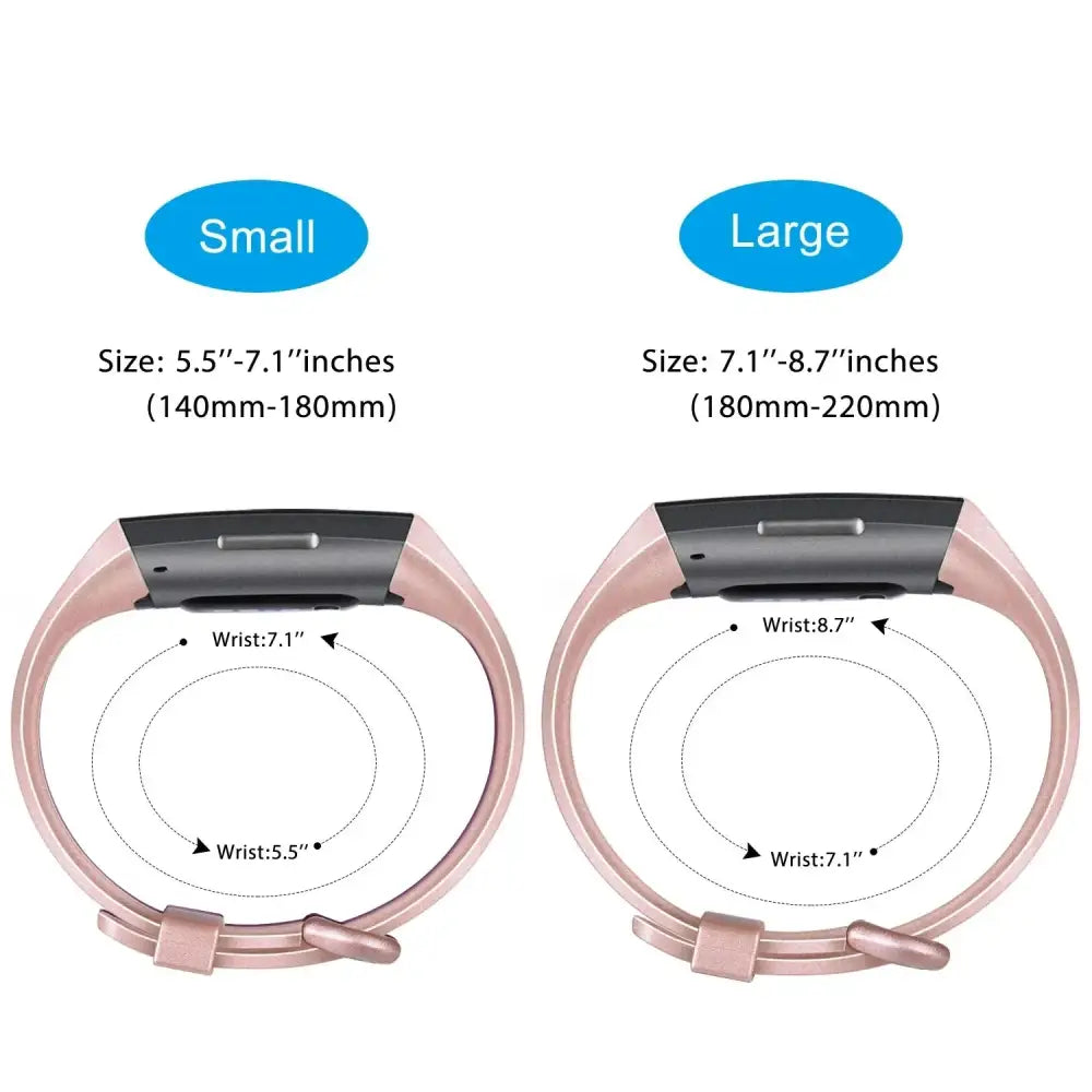 Silicone Replacement Band for Fitbit Charge 3/3SE/4 (available in 2 sizes & 14 colours) Habicare