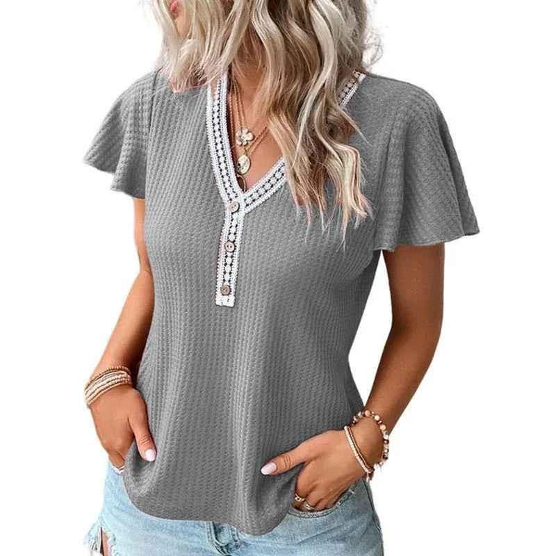 Women's Soft Waffle Texture T-Shirt