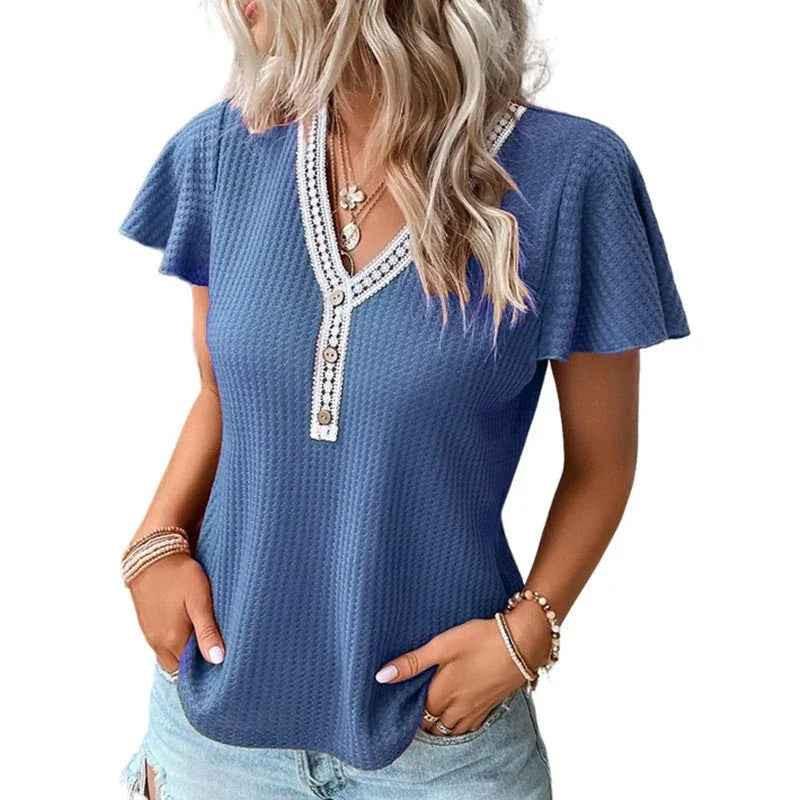 Women's Soft Waffle Texture T-Shirt