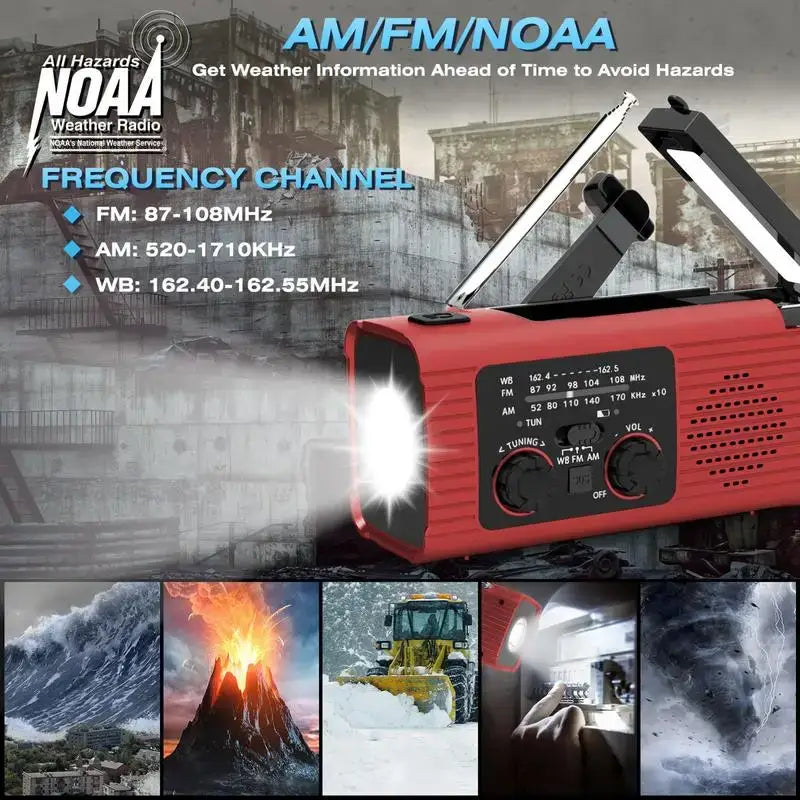 Solar Powered Hand Crank Survival Radio Habicare